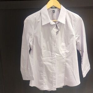 Women's Light Purple Jacob Striped Button Down Shirt 3/4 Sleeve - Good Condition